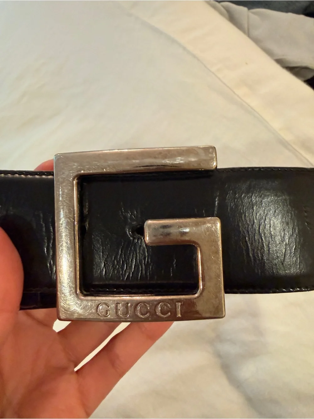 Vintage 90s Gucci belt black 32”